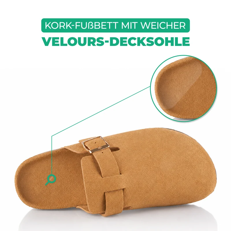 Pantoffeln mit Kork-Fußbett