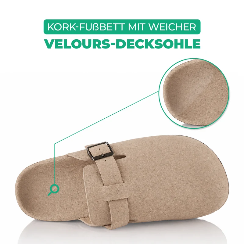 Pantoffeln mit Kork-Fußbett