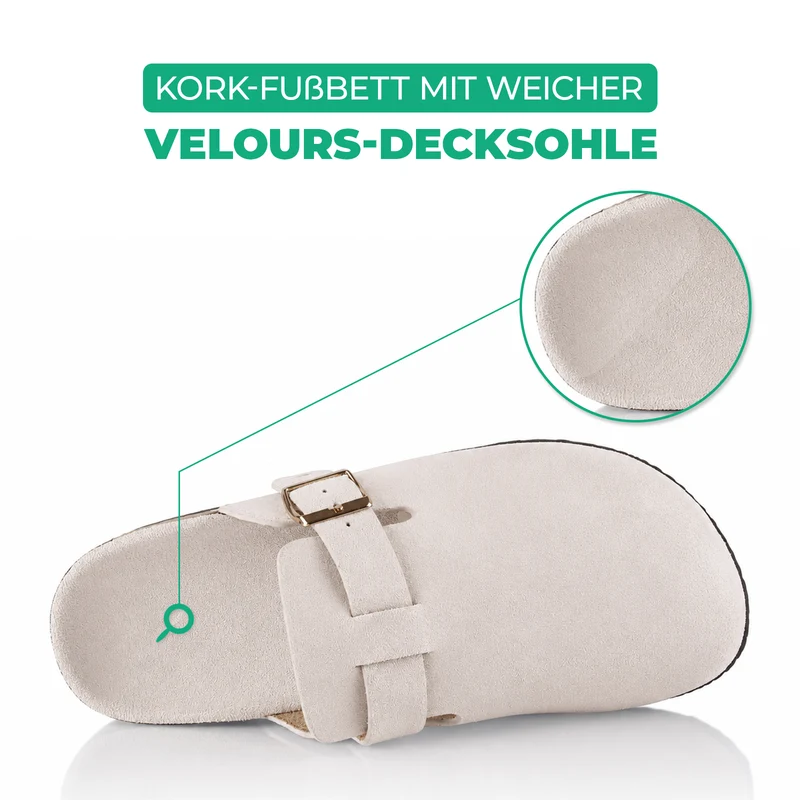 Pantoffeln mit Kork-Fußbett