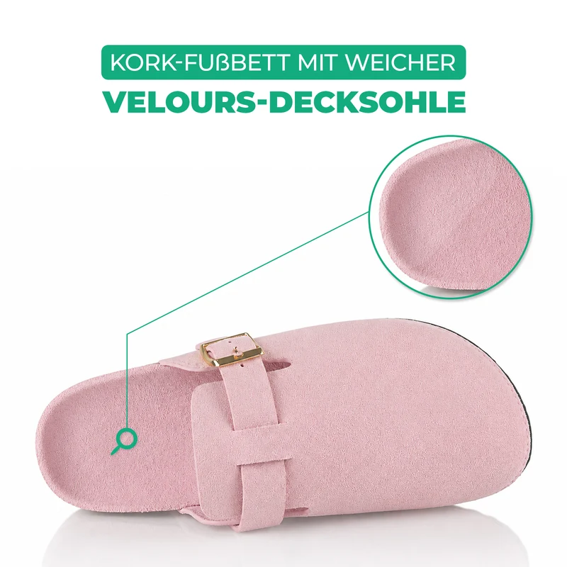 Pantoffeln mit Kork-Fußbett
