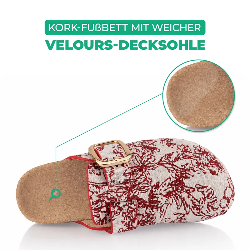 Pantoffeln mit Kork-Fußbett