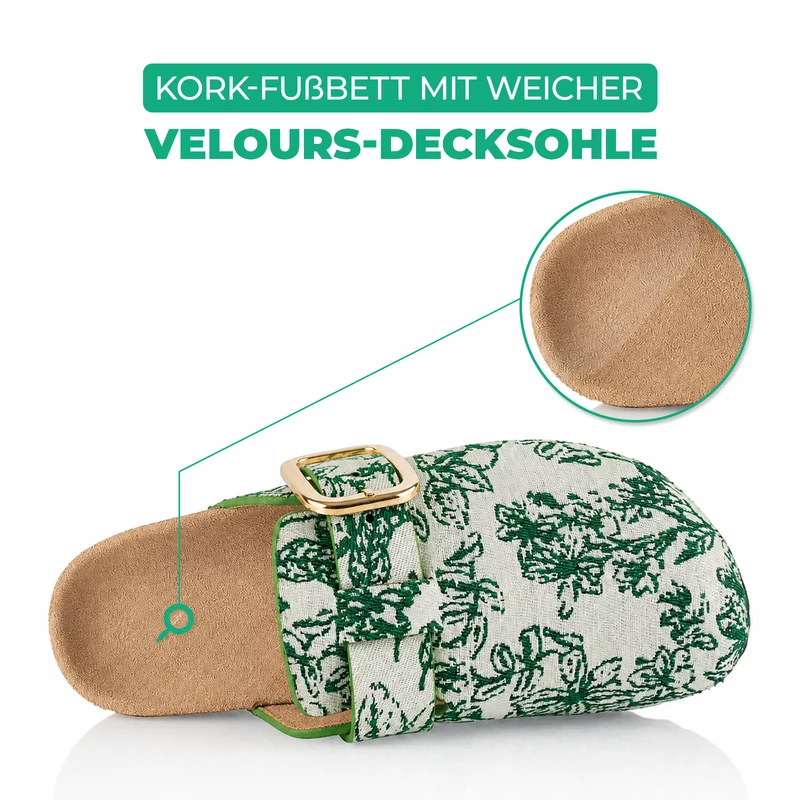 Pantoffeln mit Kork-Fußbett