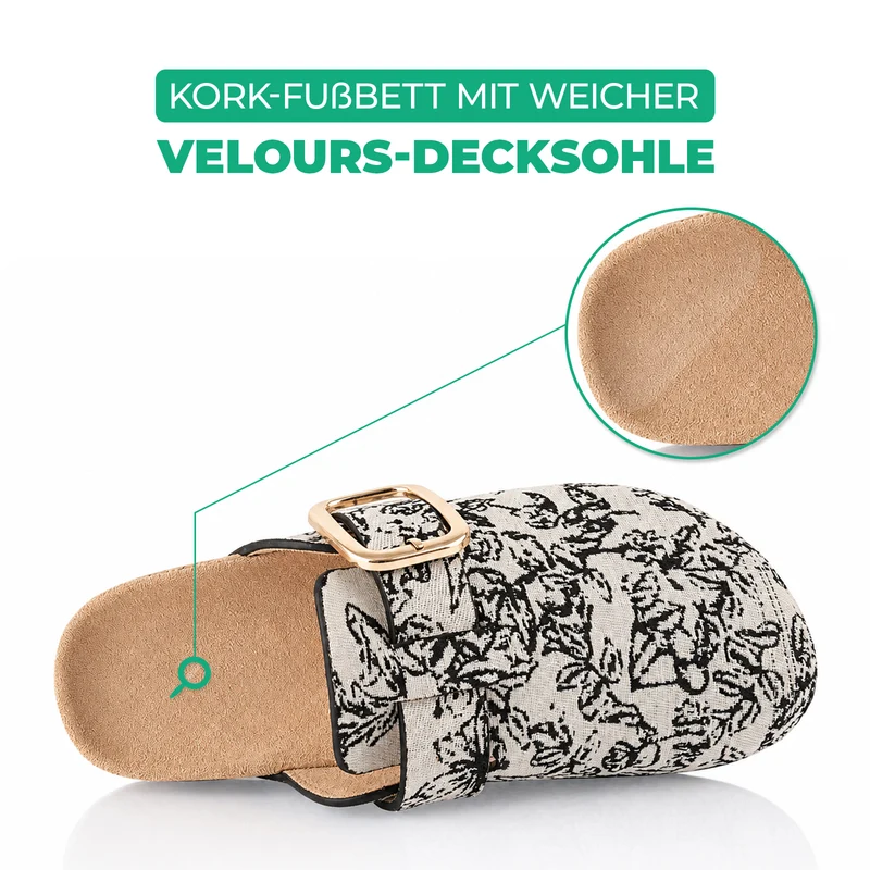 Pantoffeln mit Kork-Fußbett