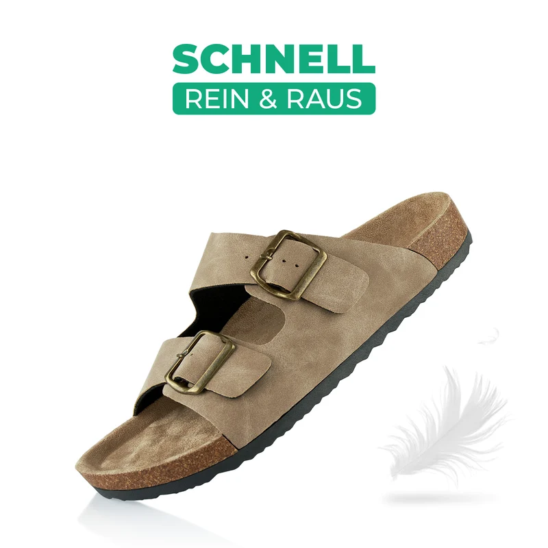 Pantoletten mit Kork-Fußbett