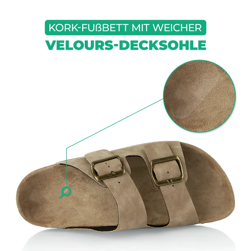 Pantoletten mit Kork-Fußbett