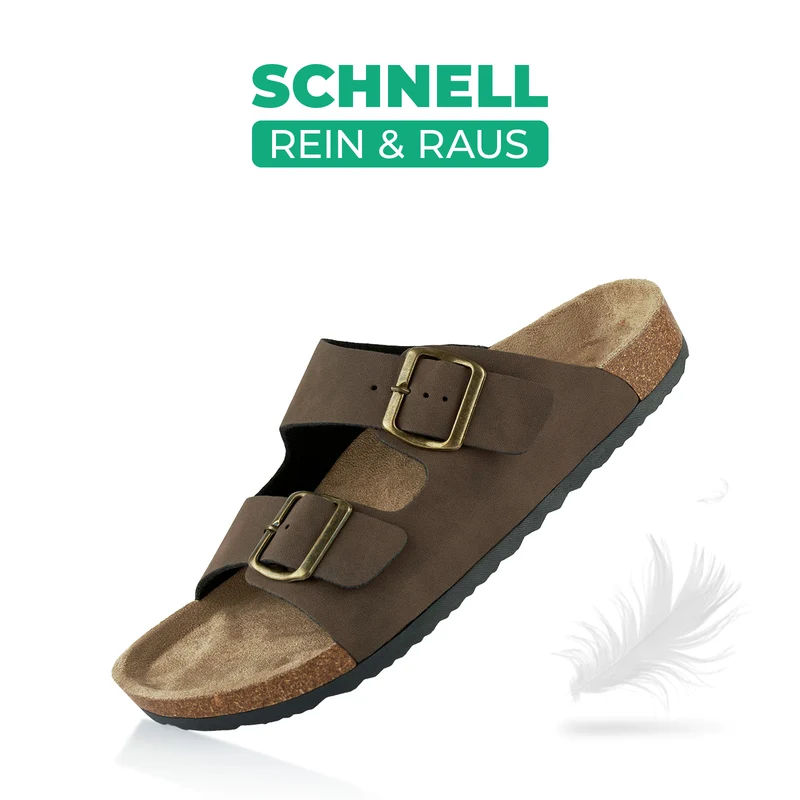 Pantoletten mit Kork-Fußbett