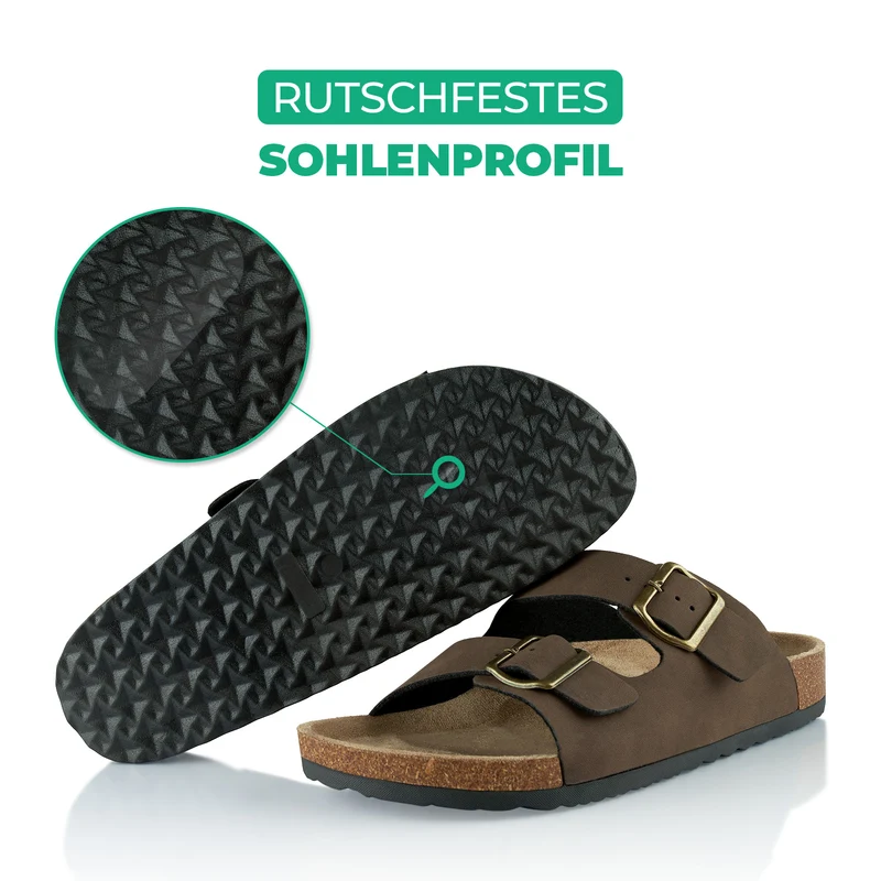 Pantoletten mit Kork-Fußbett