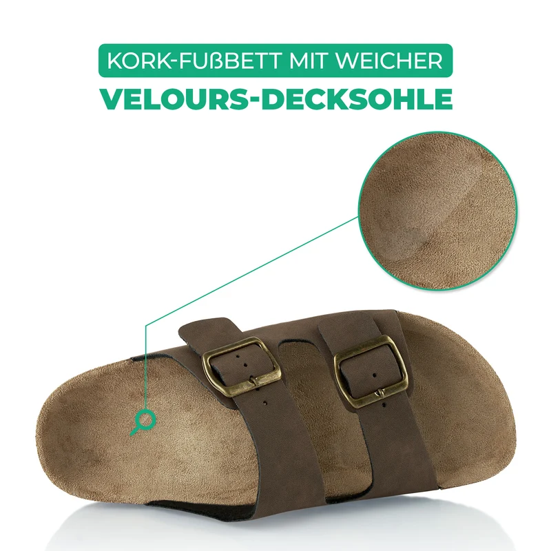 Pantoletten mit Kork-Fußbett