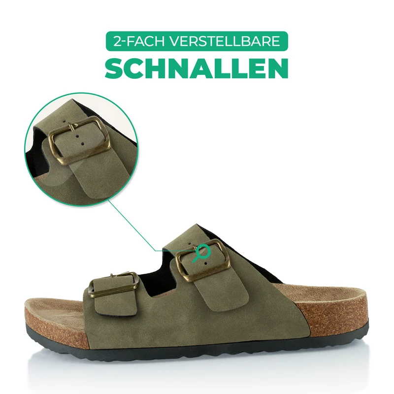 Pantoletten mit Kork-Fußbett