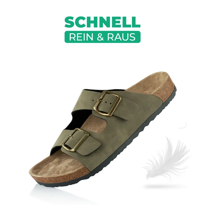 Pantoletten mit Kork-Fußbett