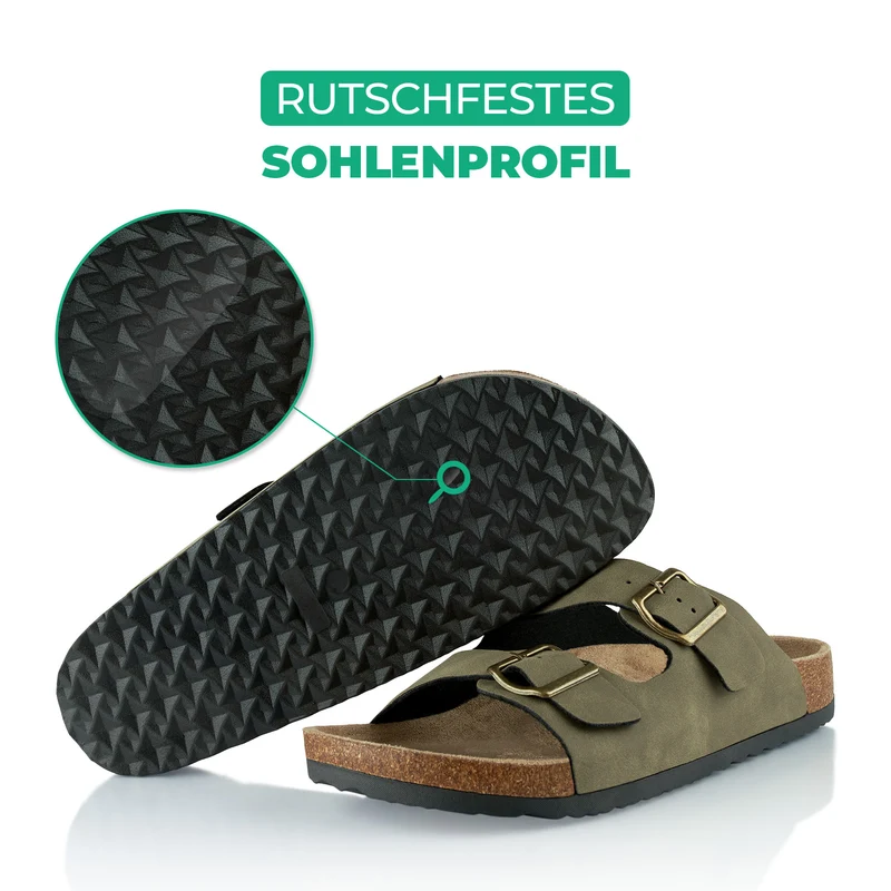 Pantoletten mit Kork-Fußbett