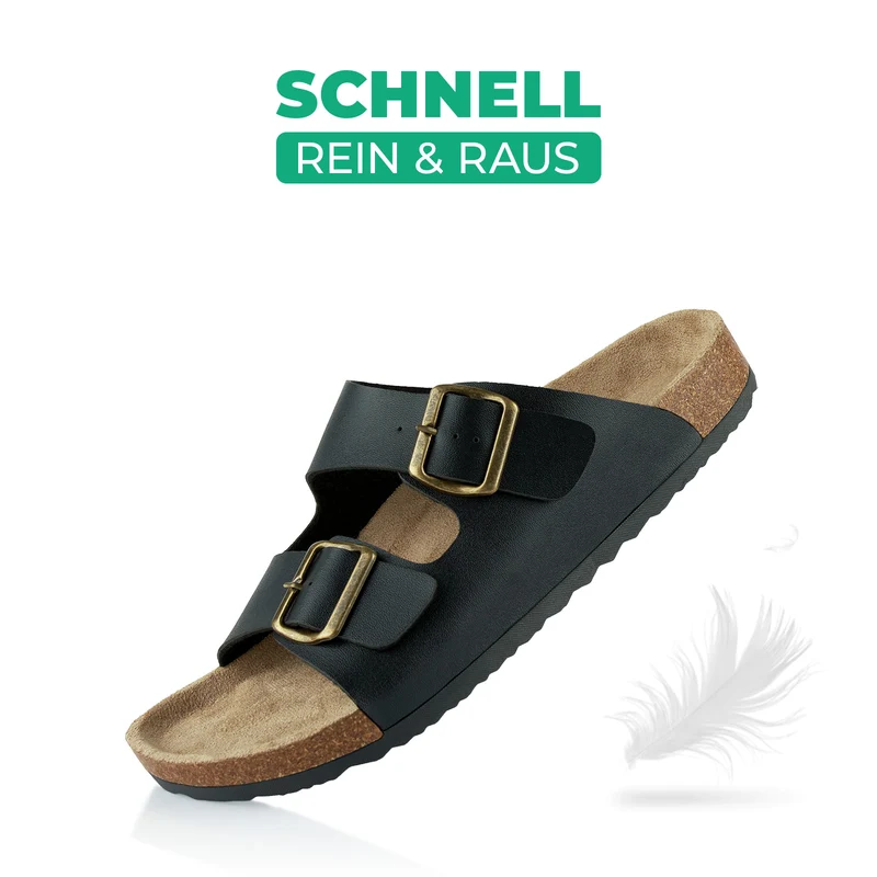 Pantoletten mit Kork-Fußbett