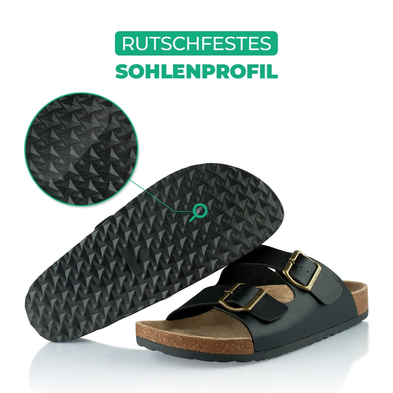 Pantoletten mit Kork-Fußbett
