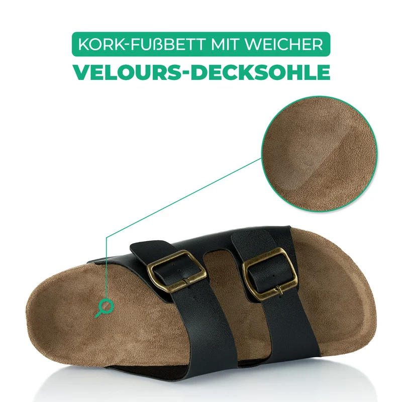 Pantoletten mit Kork-Fußbett