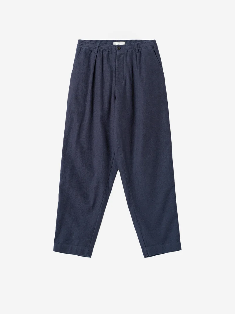 Pantaloni Comfort Moleskin blu con pinces