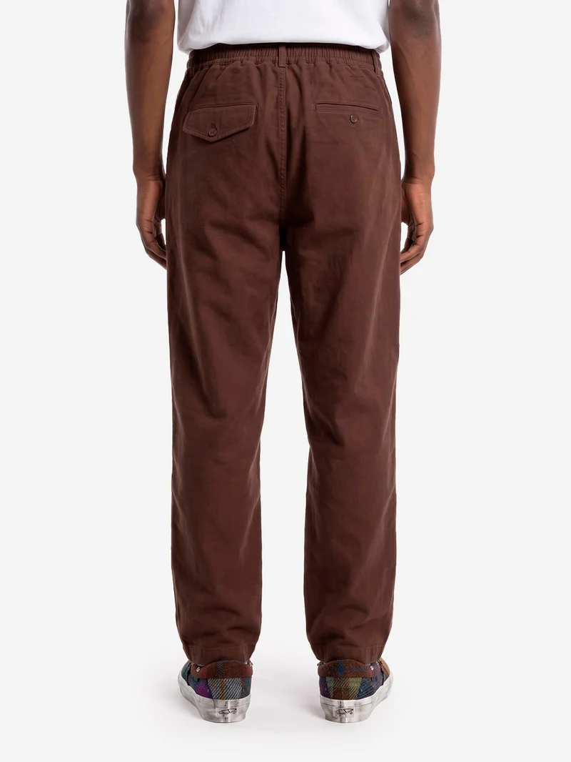 Pantaloni Comfort Moleskin marroni con pinces