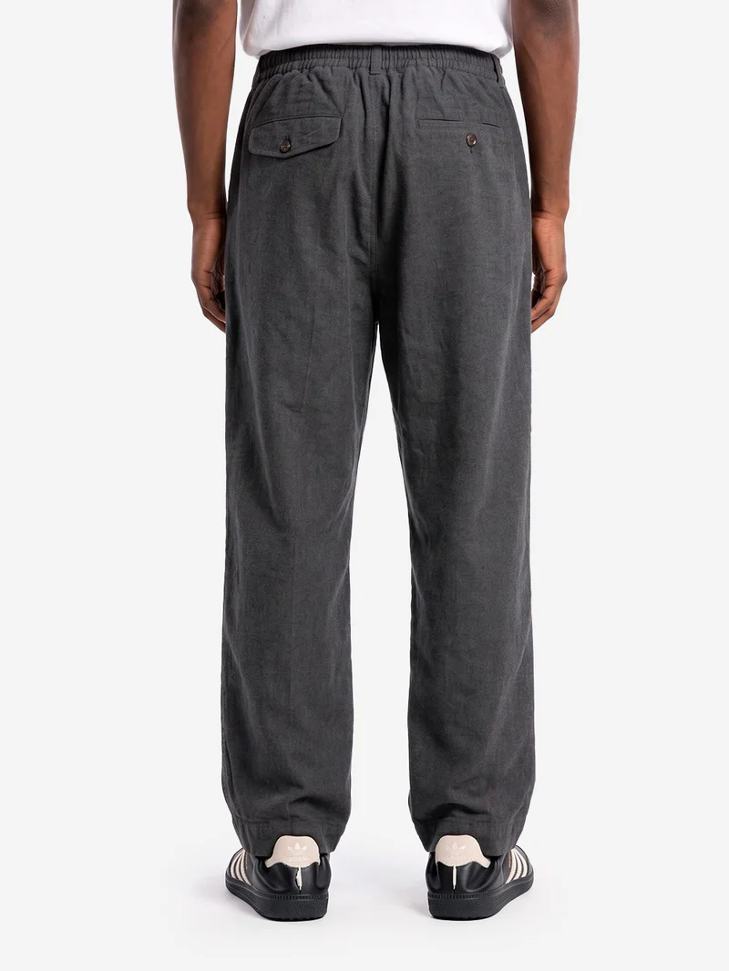 Pantaloni Oxford in cotone e lino grigi