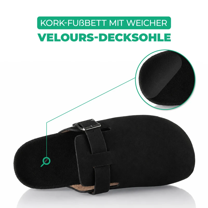 Pantoffeln mit Kork-Fußbett