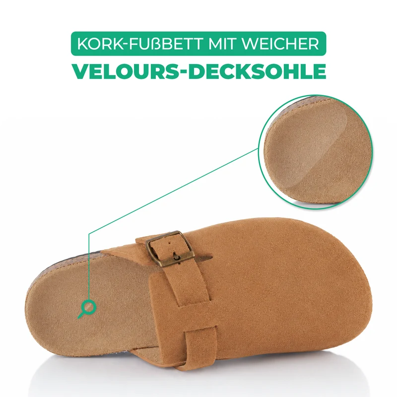 Pantoffeln mit Kork-Fußbett