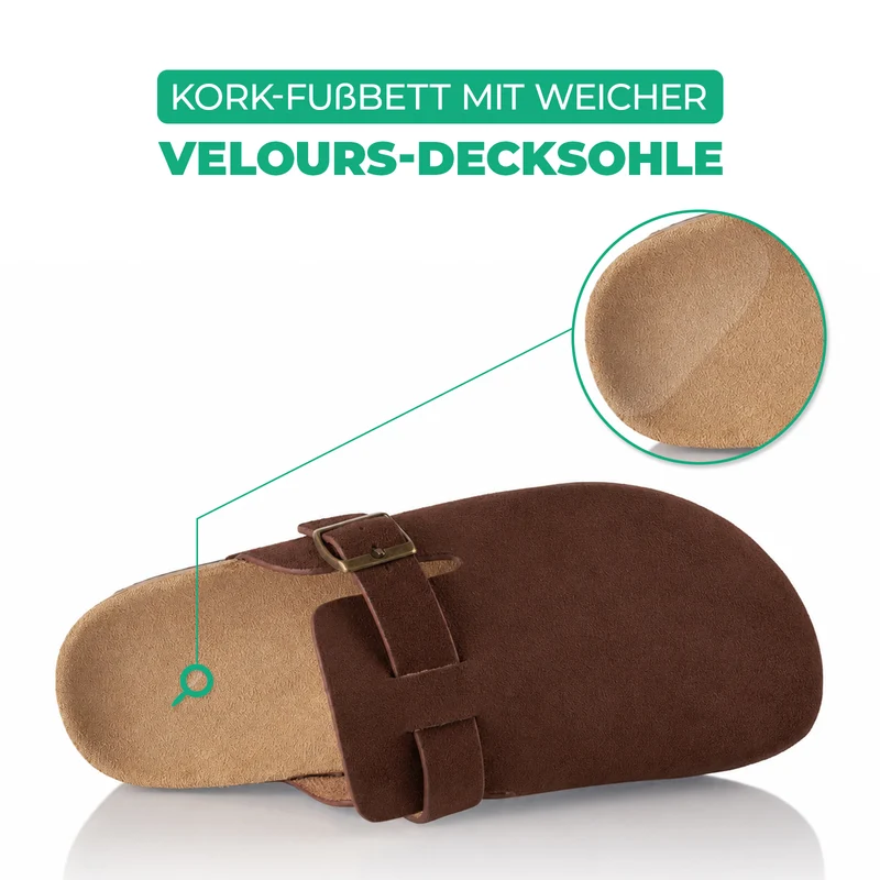 Pantoffeln mit Kork-Fußbett