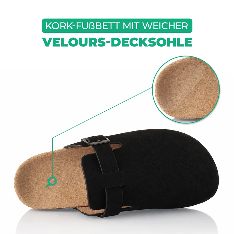 Pantoffeln mit Kork-Fußbett
