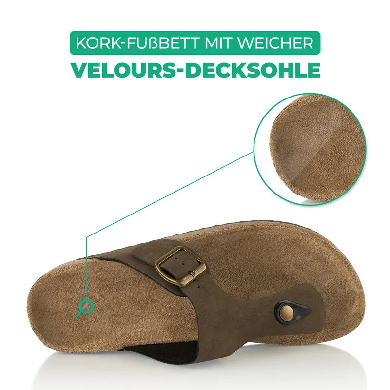 Zehentrenner mit Kork-Fußbett