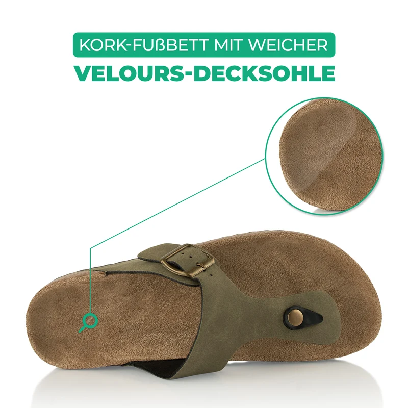 Zehentrenner mit Kork-Fußbett