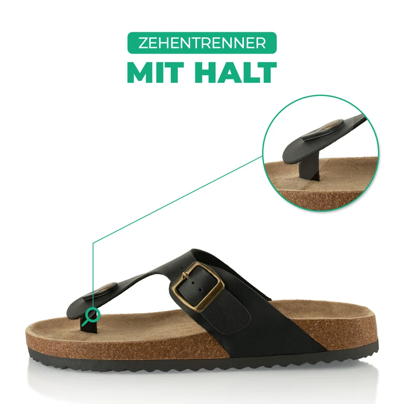 Zehentrenner mit Kork-Fußbett