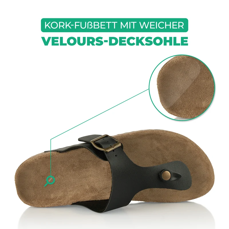 Zehentrenner mit Kork-Fußbett
