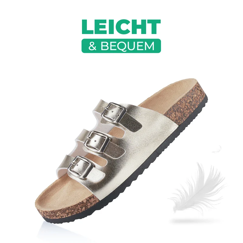 Pantoletten mit Kork-Fußbett