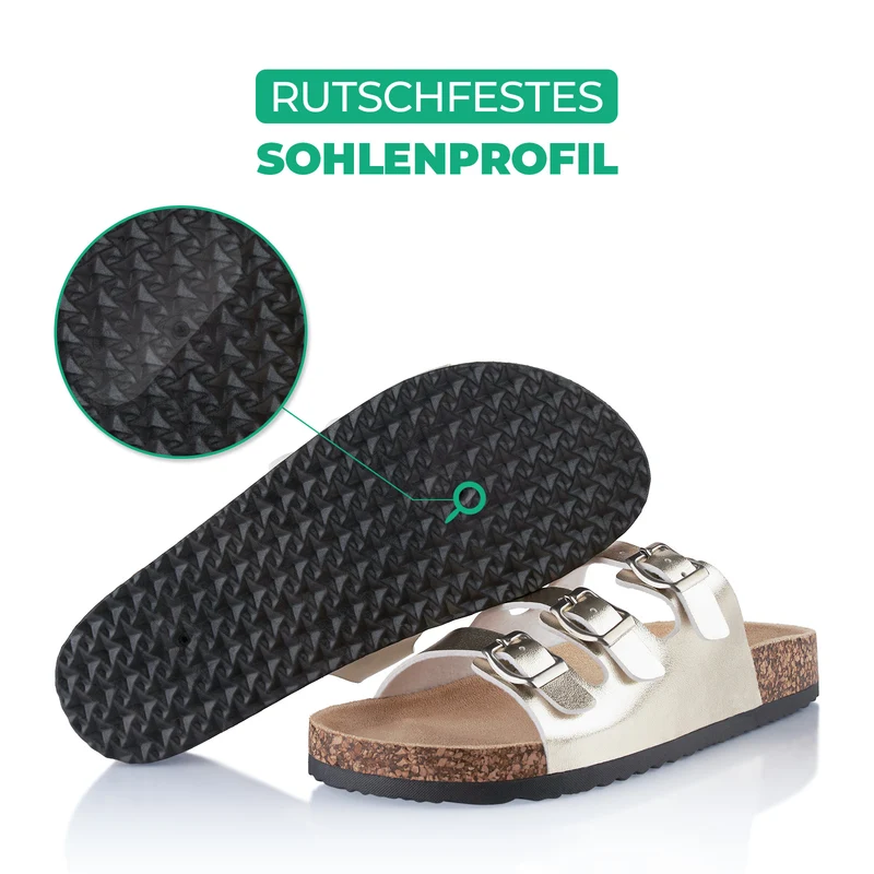 Pantoletten mit Kork-Fußbett