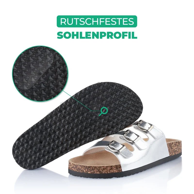 Pantoletten mit Kork-Fußbett