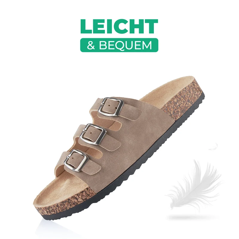 Pantoletten mit Kork-Fußbett