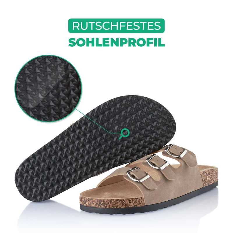 Pantoletten mit Kork-Fußbett