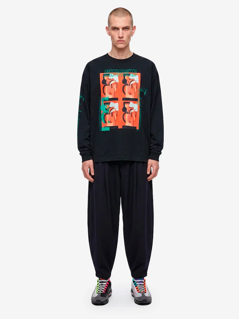 T-Shirt a Manica Lunga nera Re Aikawa Type-B