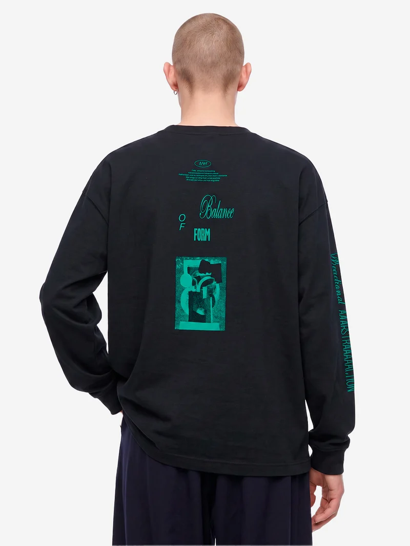 T-Shirt a Manica Lunga nera Re Aikawa Type-B