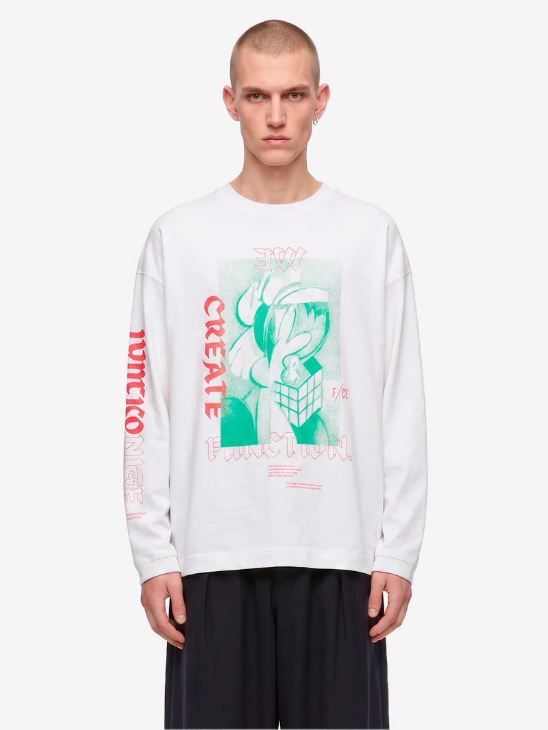 T-Shirt bianca a manica lunga Type-A