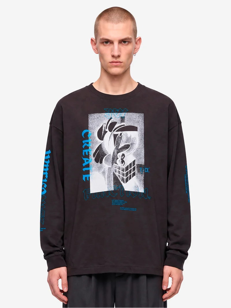 T-Shirt nera a manica lunga Type-A