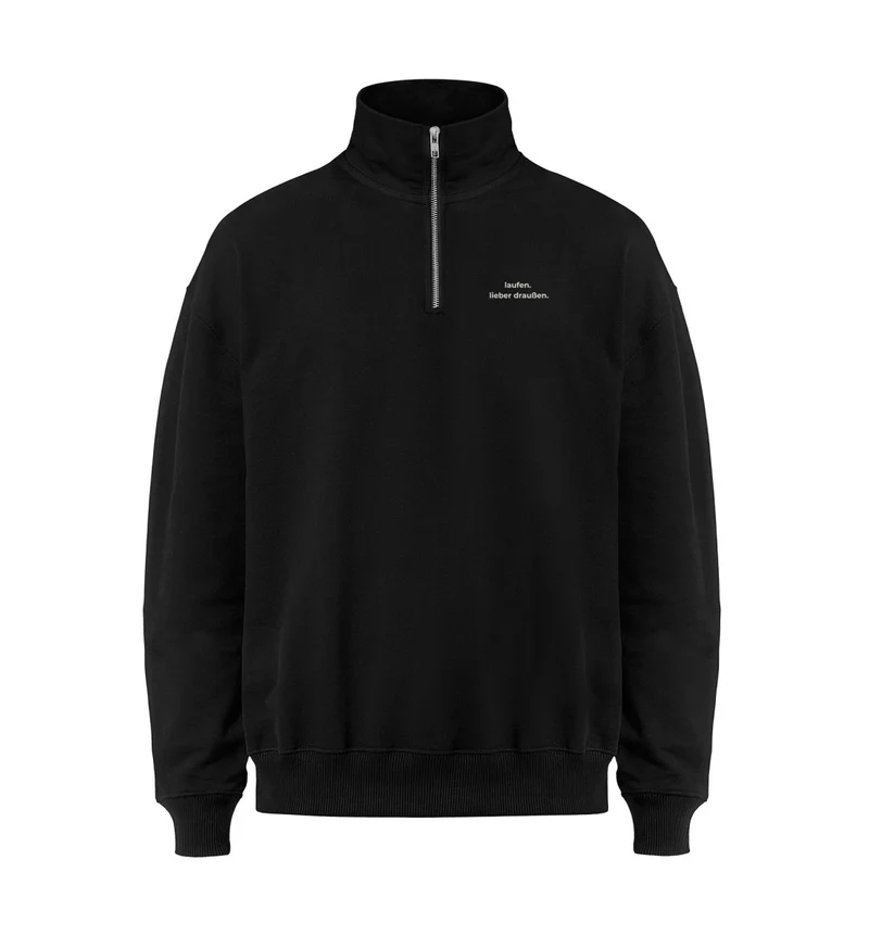 laufen. lieber draußen. - Bio Premium Zip Sweater mit Stick