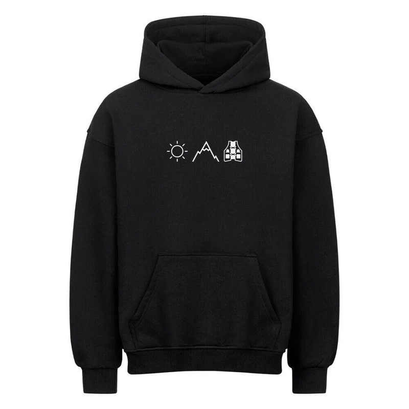 Sonne, Berge, Laufweste - Bio Premium Oversized Hoodie