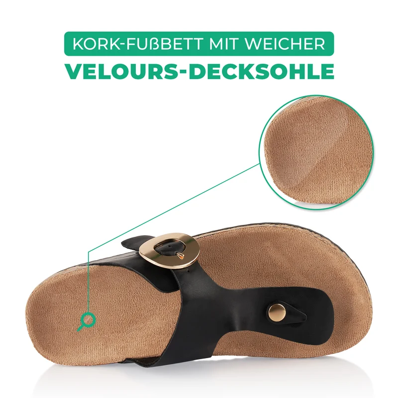 Zehentrenner mit Kork-Fußbett