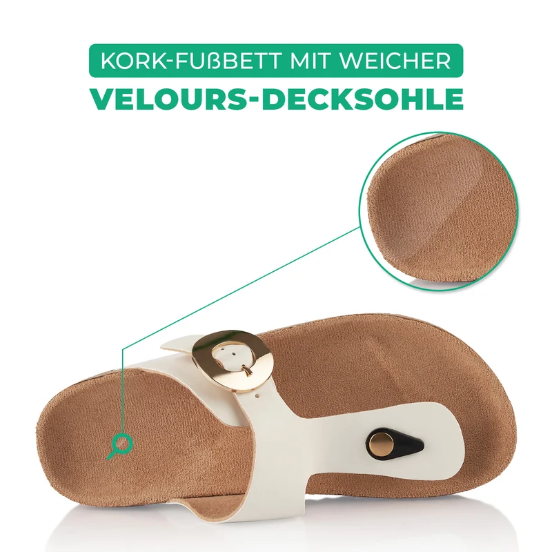 Zehentrenner mit Kork-Fußbett