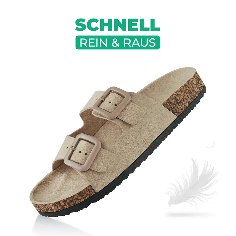 Pantoletten mit Kork-Fußbett