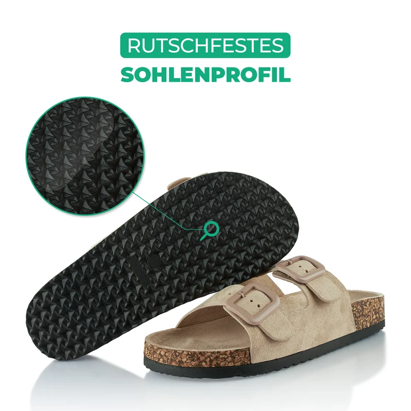 Pantoletten mit Kork-Fußbett
