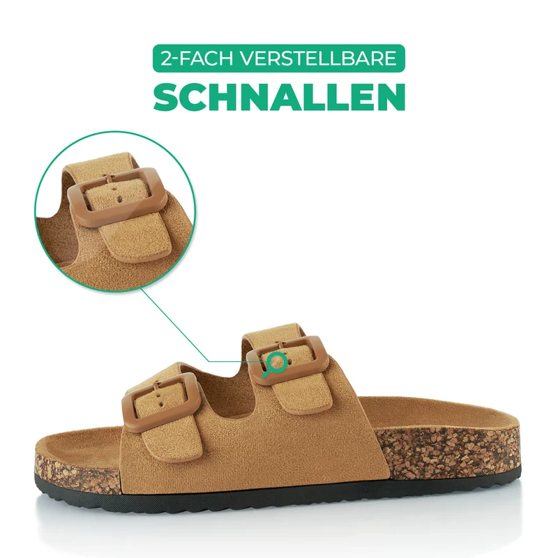 Pantoletten mit Kork-Fußbett