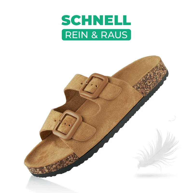 Pantoletten mit Kork-Fußbett