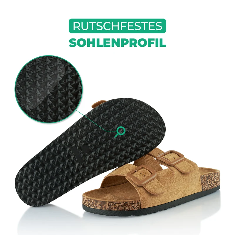 Pantoletten mit Kork-Fußbett