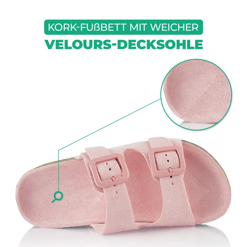 Pantoletten mit Kork-Fußbett