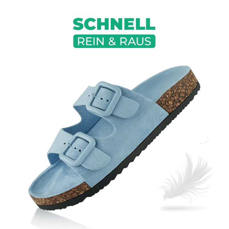 Pantoletten mit Kork-Fußbett
