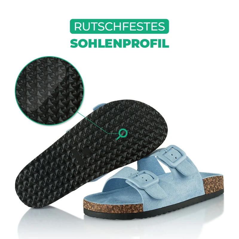 Pantoletten mit Kork-Fußbett